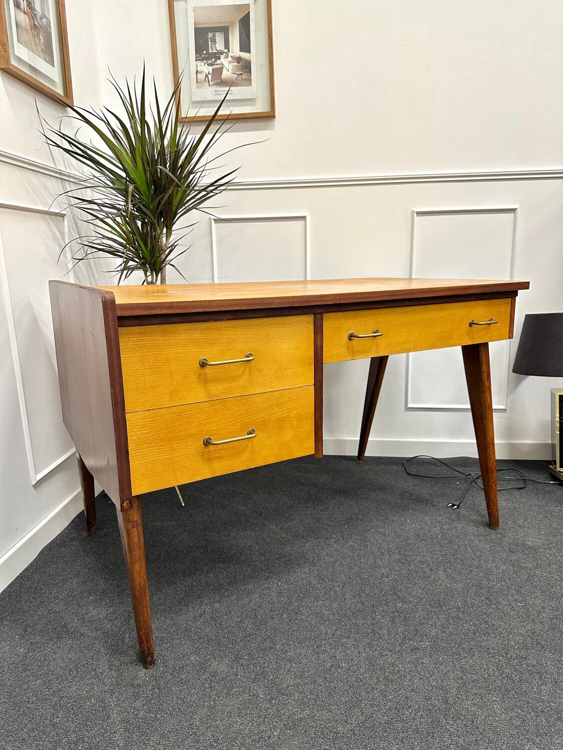 Vintage compass feet desk