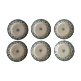 6 flat plates in earthenware from HB Choisy-le-Roi "Henriette"
