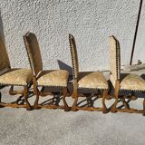 Serie de 4 chaises os de mouton style louis XIII