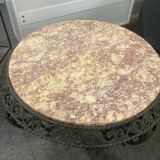 wrought iron and marble coffee table