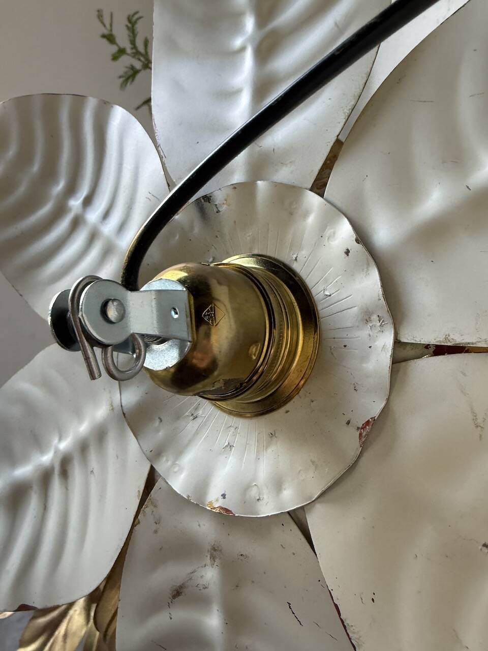 Pair of gold metal flower wall lights
