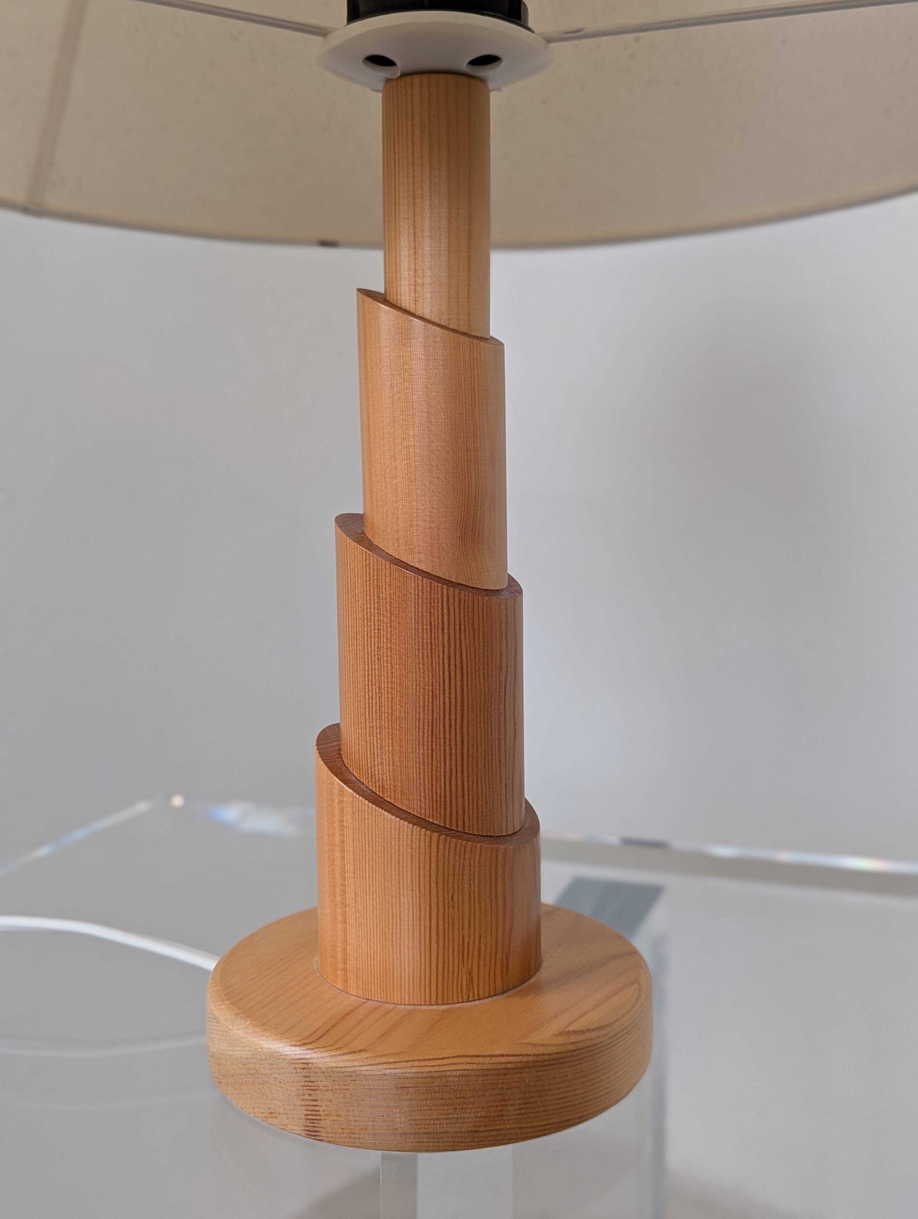 Pair of pine lamps, 1980s