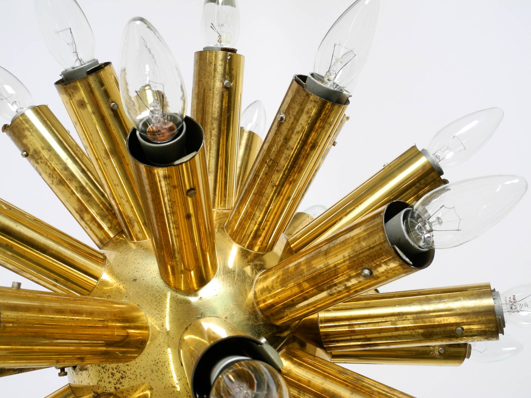 XXL 1960s Space Age brass ceiling lamp by J.T. Kalmar with 43 arms | 66 cm