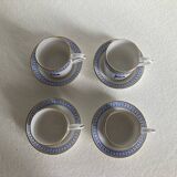 4 coffee cups and saucers