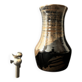 large glazed and glazed ceramic vase, handmade in red clay