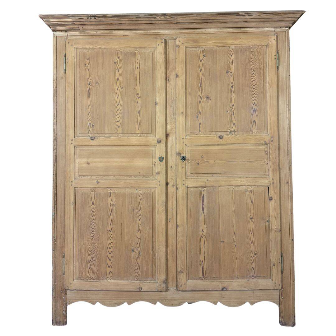 Restored late 19th-century pitch pine wardrobe