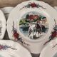 Set of 7 Sarreguemines Obernai pattern dessert plates