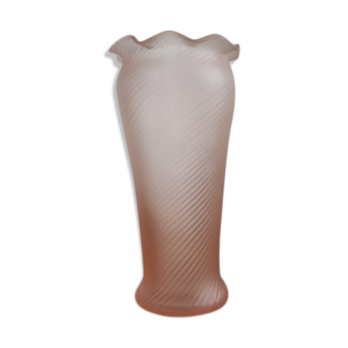 Blown glass vase Shape Tulip pink pastel old