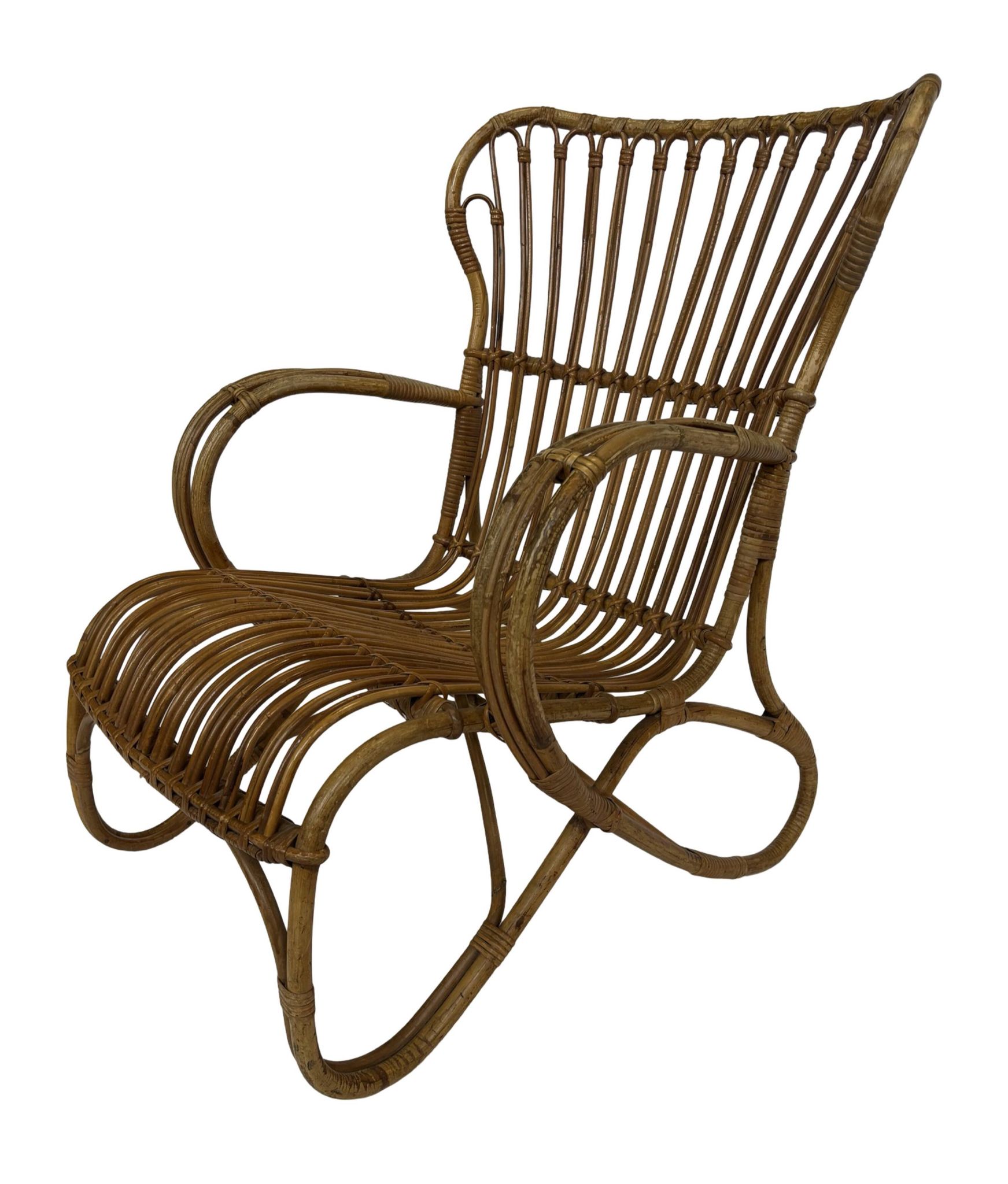 Set of two Belse 8 model Rattan chairs by Dirk van Sliedregt Rohe Noordwolde 1960