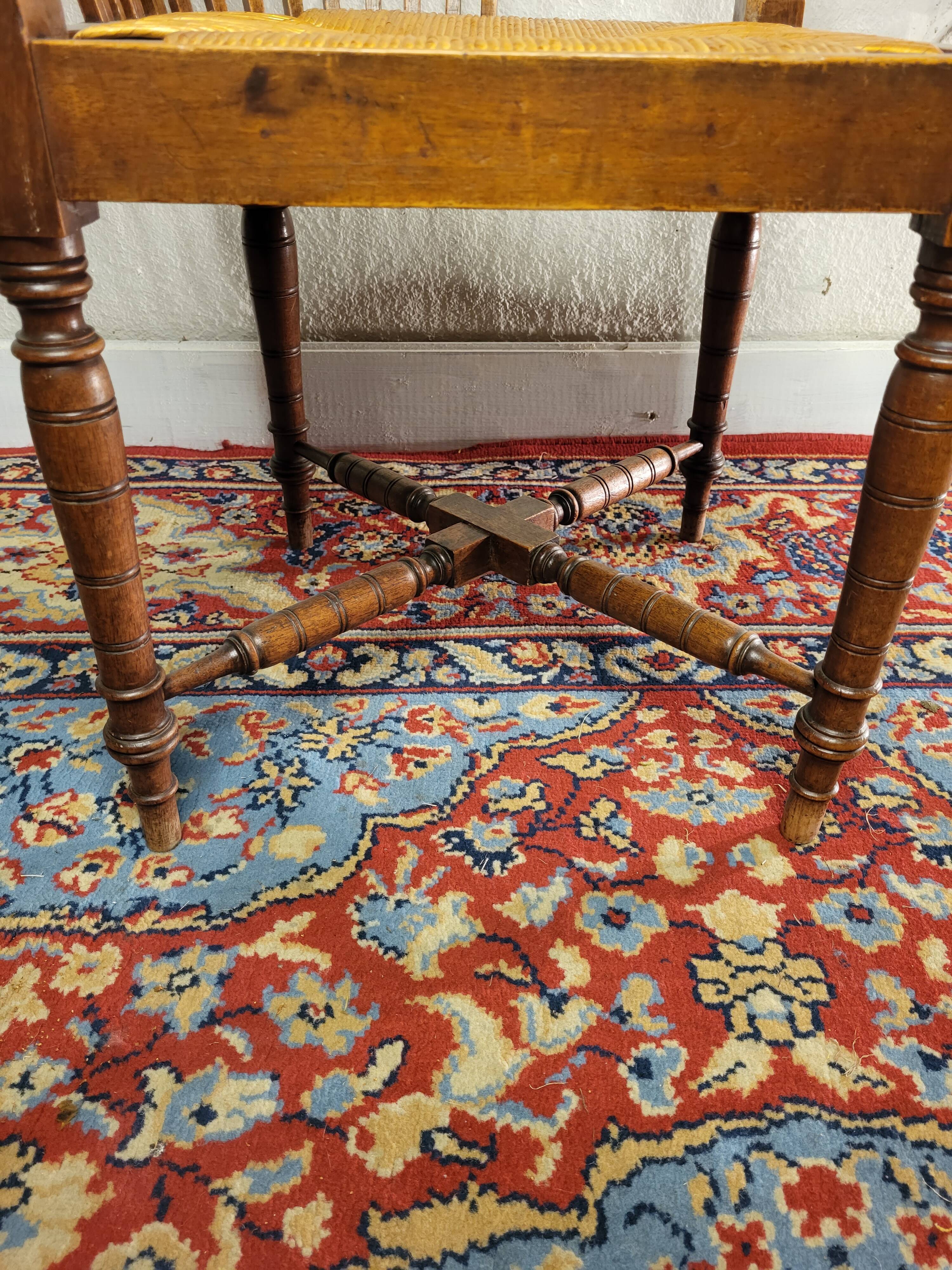 Corner chair wood & straw english xixth