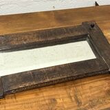 Vintage brutalist mirror in solid wood