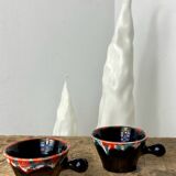 Two Vallauris iridescent ceramic cups