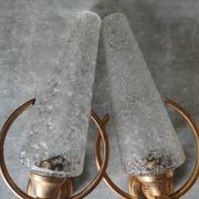Paire appliques verre et métal doré