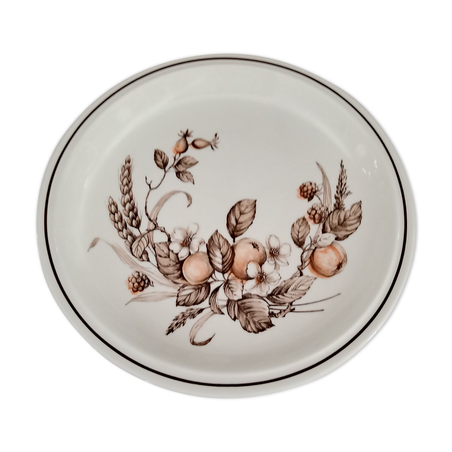 Plat rond anglais vintage décor automnal "Royal Tudor Crown Harvest Grindley & Co Ltd Staffordshire