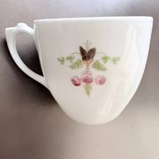 Service of 6 Fine Porcelain Cups with Art Nouveau Rose Decoration