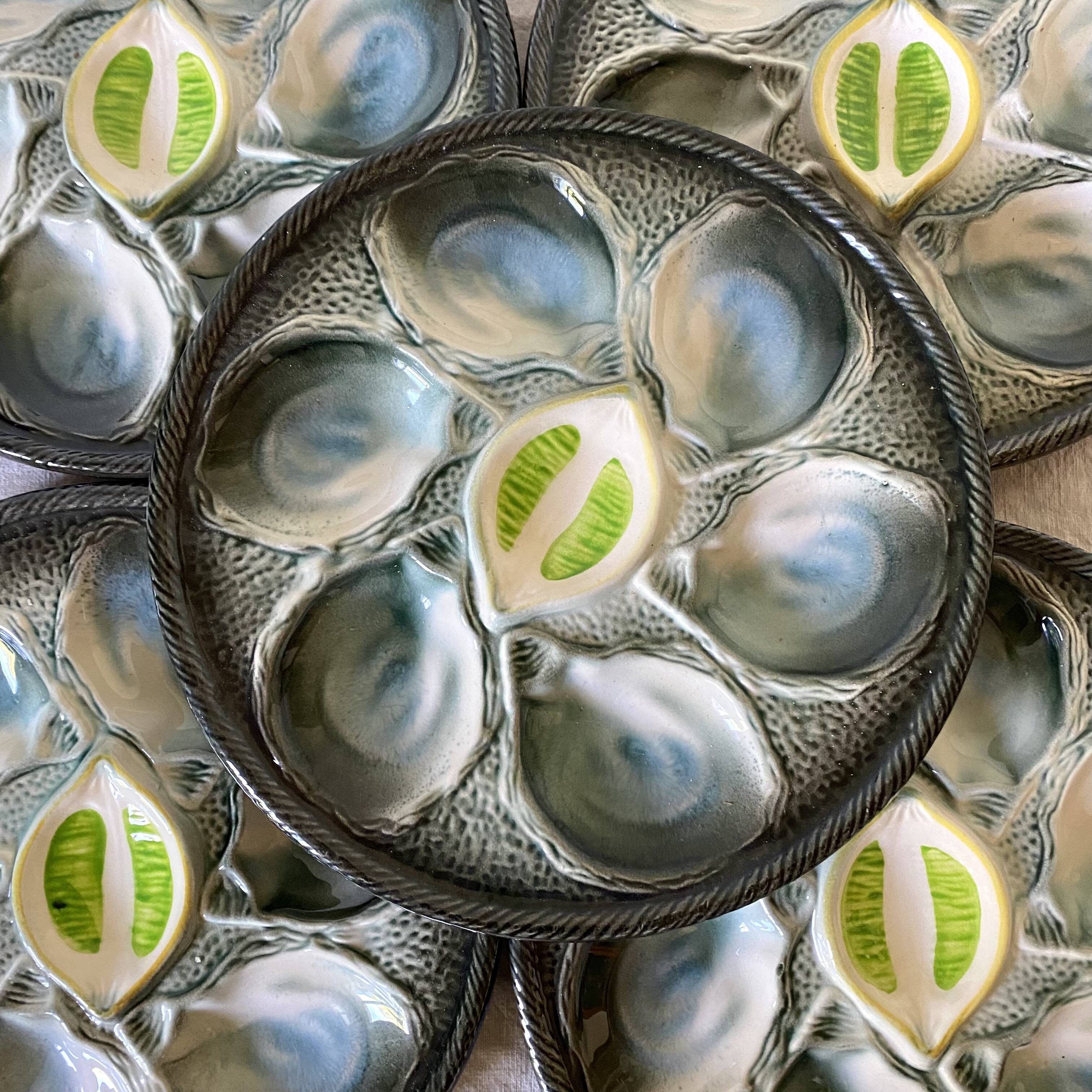 St Clément oyster slip plates