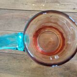 Portieux glassware pitcher - George Sand model - blue and amber