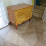 Vintage Louis XV style chest of drawers in citron wood veneer