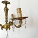 Antique 3-arm brass chandelier with tassels