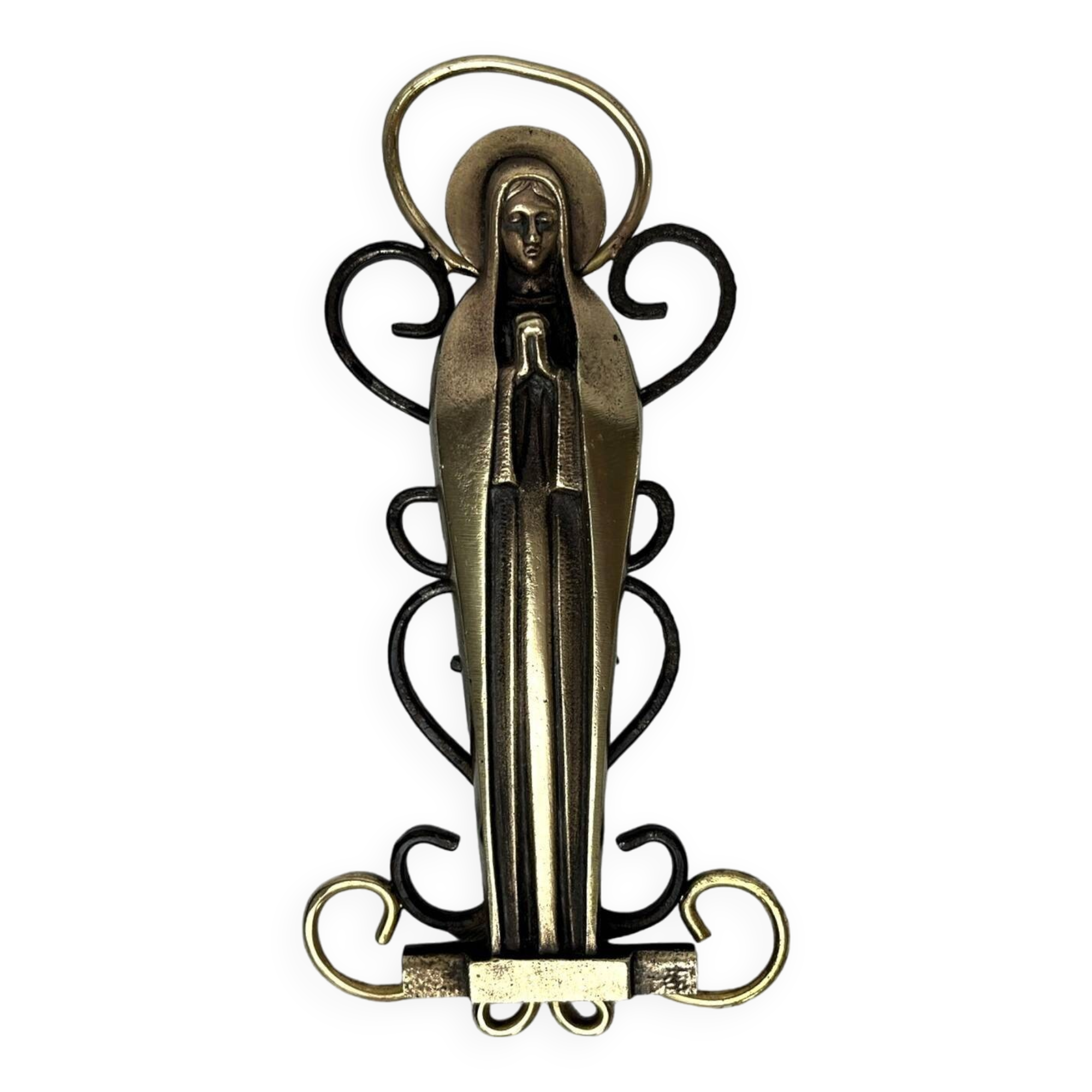 Religious object, 20th century bronze Virgin