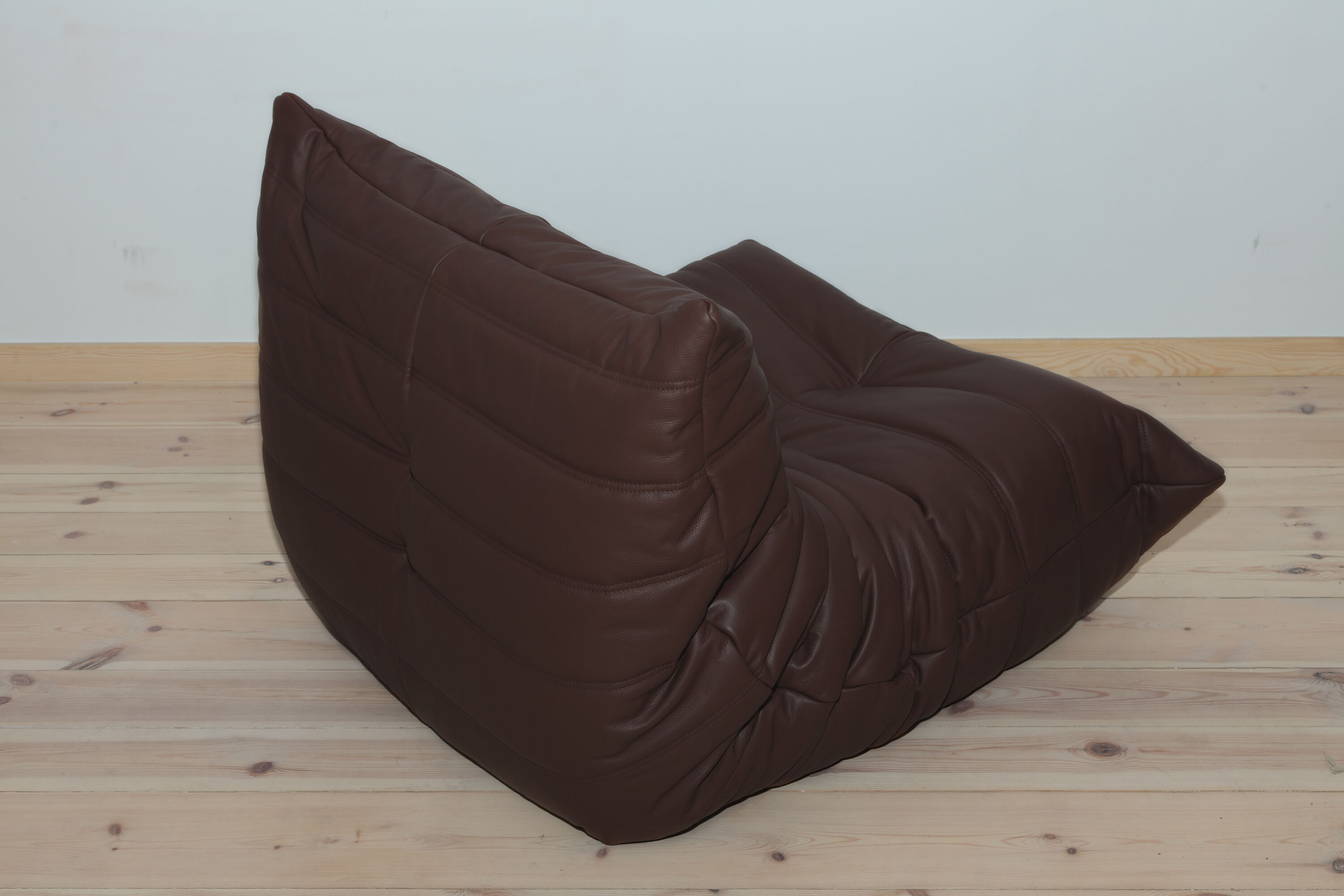 Togo armchair in brown madras leather model designed by Michel Ducaroy 1973