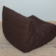 Togo armchair in brown madras leather model designed by Michel Ducaroy 1973