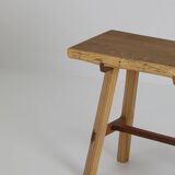 Contemporary handcrafted stool in solid oak and ash wood