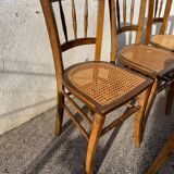 Set of 5 caned bistro chairs