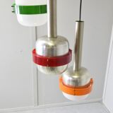 Suspended lamps in white and coloured plastic by Stilnovo, 1960s, set of 5.