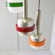 Suspended lamps in white and coloured plastic by Stilnovo, 1960s, set of 5.