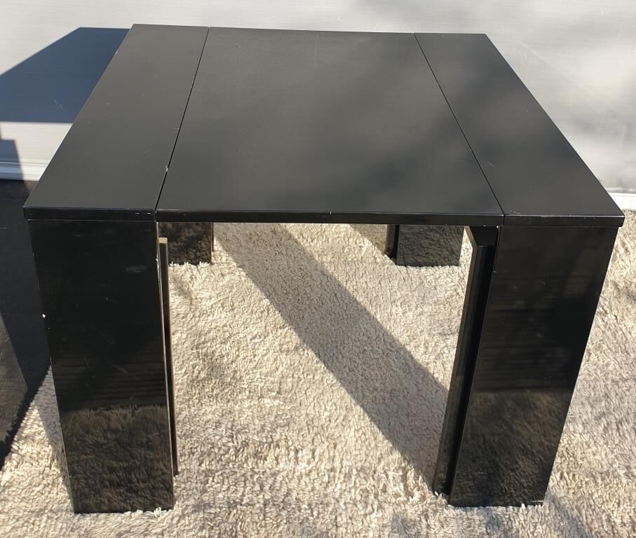 Table with extendable mechanism XXL black lacquer