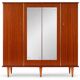 Rosewood wardrobe, mirrors & gilded brass — Art Deco style