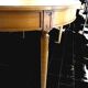 Table and 4 chairs in cherry wood.