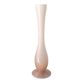 Slender pale pink opaline vase from the 50s and 60s