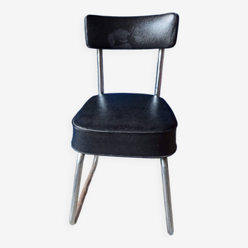 Vintage black skai chair