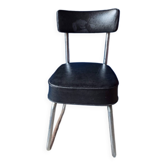 Vintage black skai chair