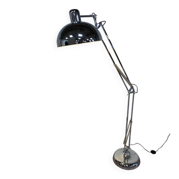 Lampe sur pied en chrome de style industriel