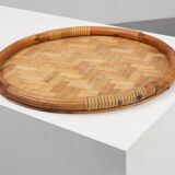 Mid-century bamboo serving tray, France 1960s