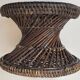 Bolster or small Diabolo stool in Rattan and Cannage