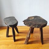 Pair of brutalist tripod stools 1960