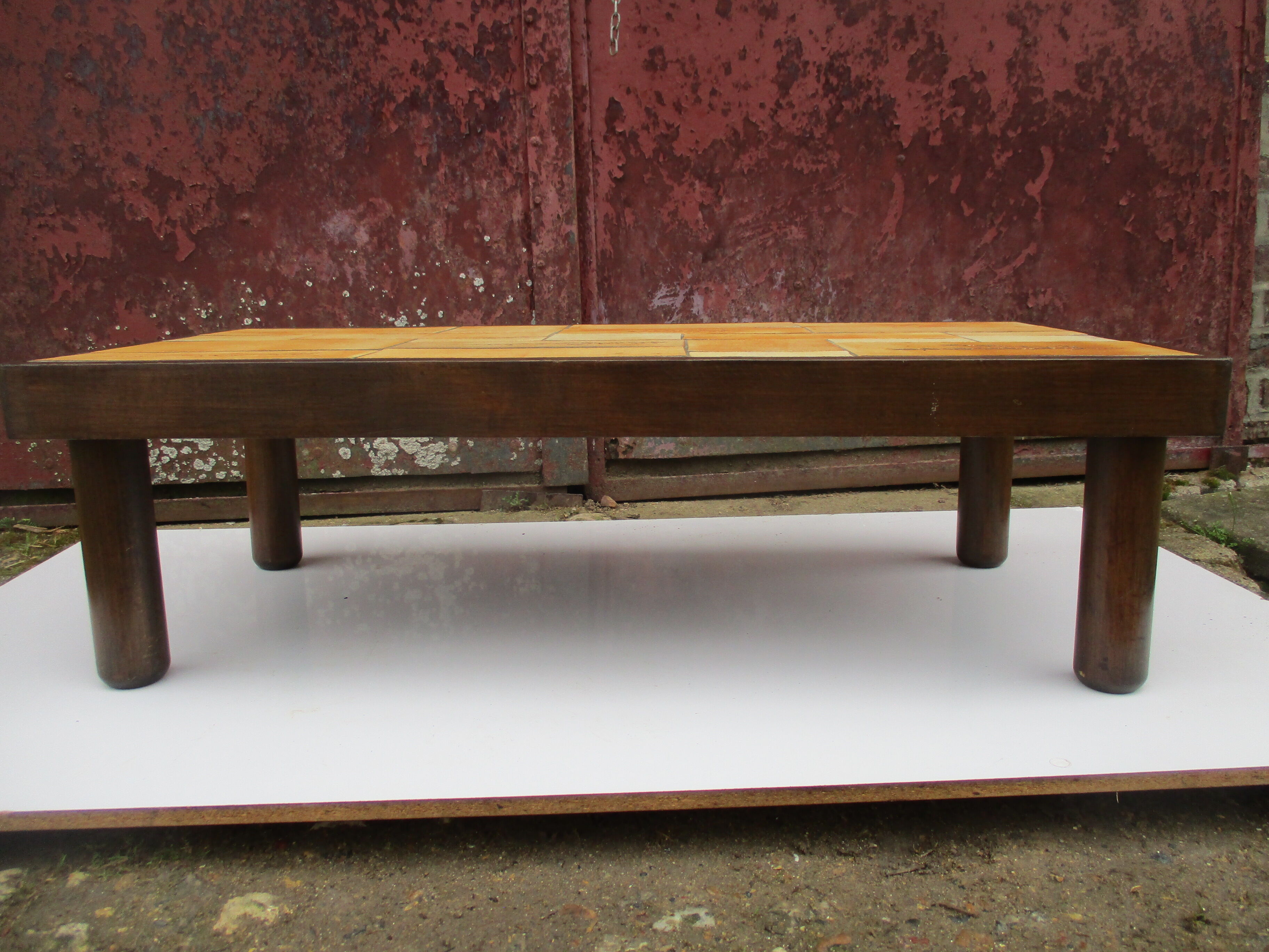 Vallauris coffee table by Raymonde Leduc gres modele aux herbiers vintage