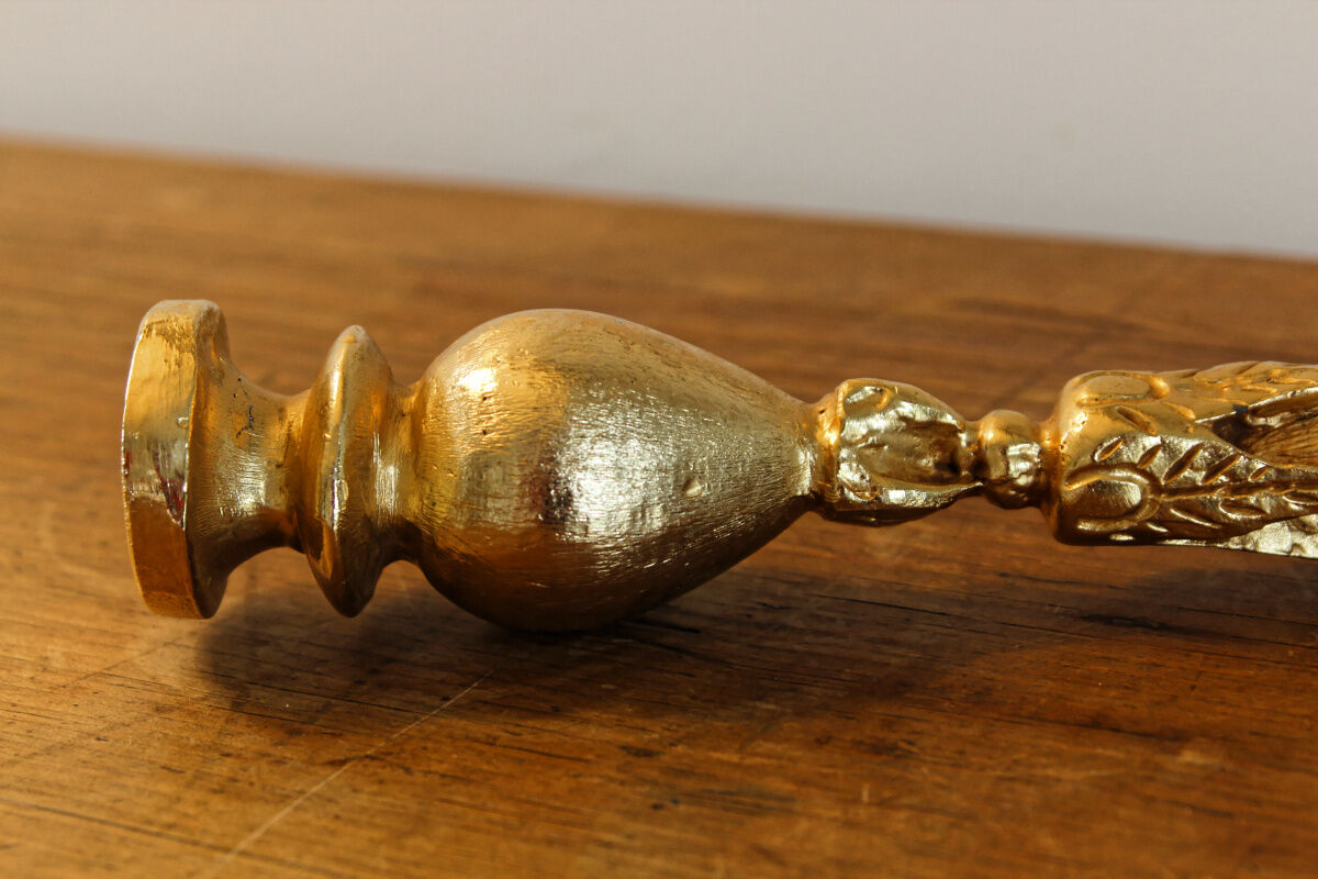 Pair of handmade candle holders, cast iron