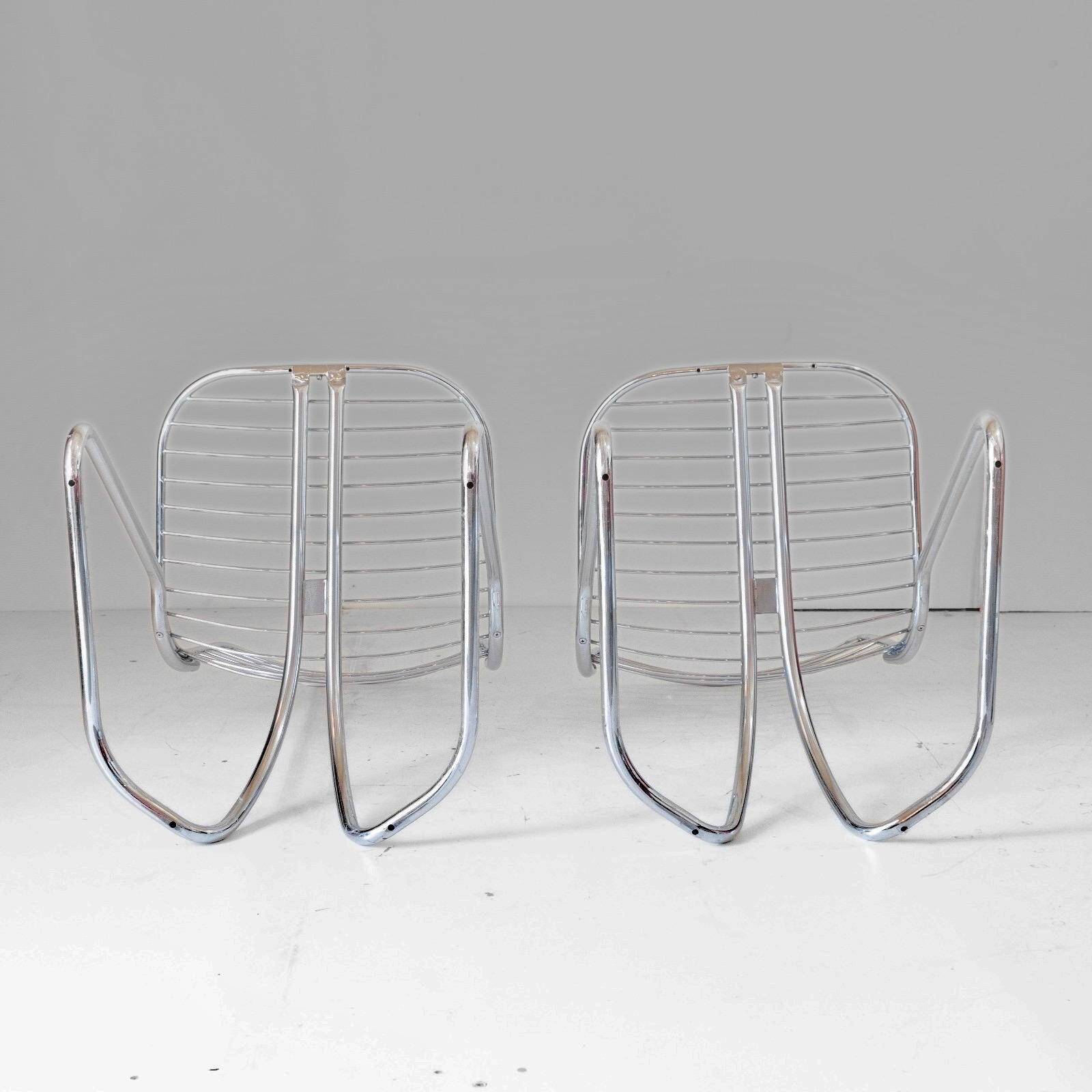 Pair of "Flynn" cantilever dining chairs by Gastone Rinaldi for RIMA, 1970s