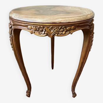 Table d’appoint bois et marbre