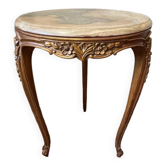 Table d’appoint bois et marbre