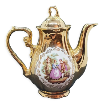 Coffee or tea maker model Bavaria in gilded ceramic