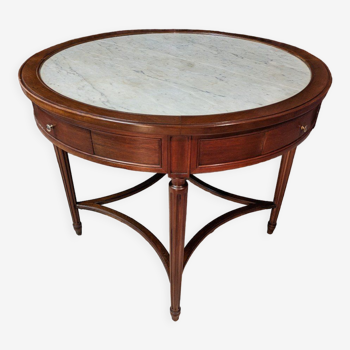 Round mahogany pedestal table Louis XVI