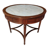 Round mahogany pedestal table Louis XVI