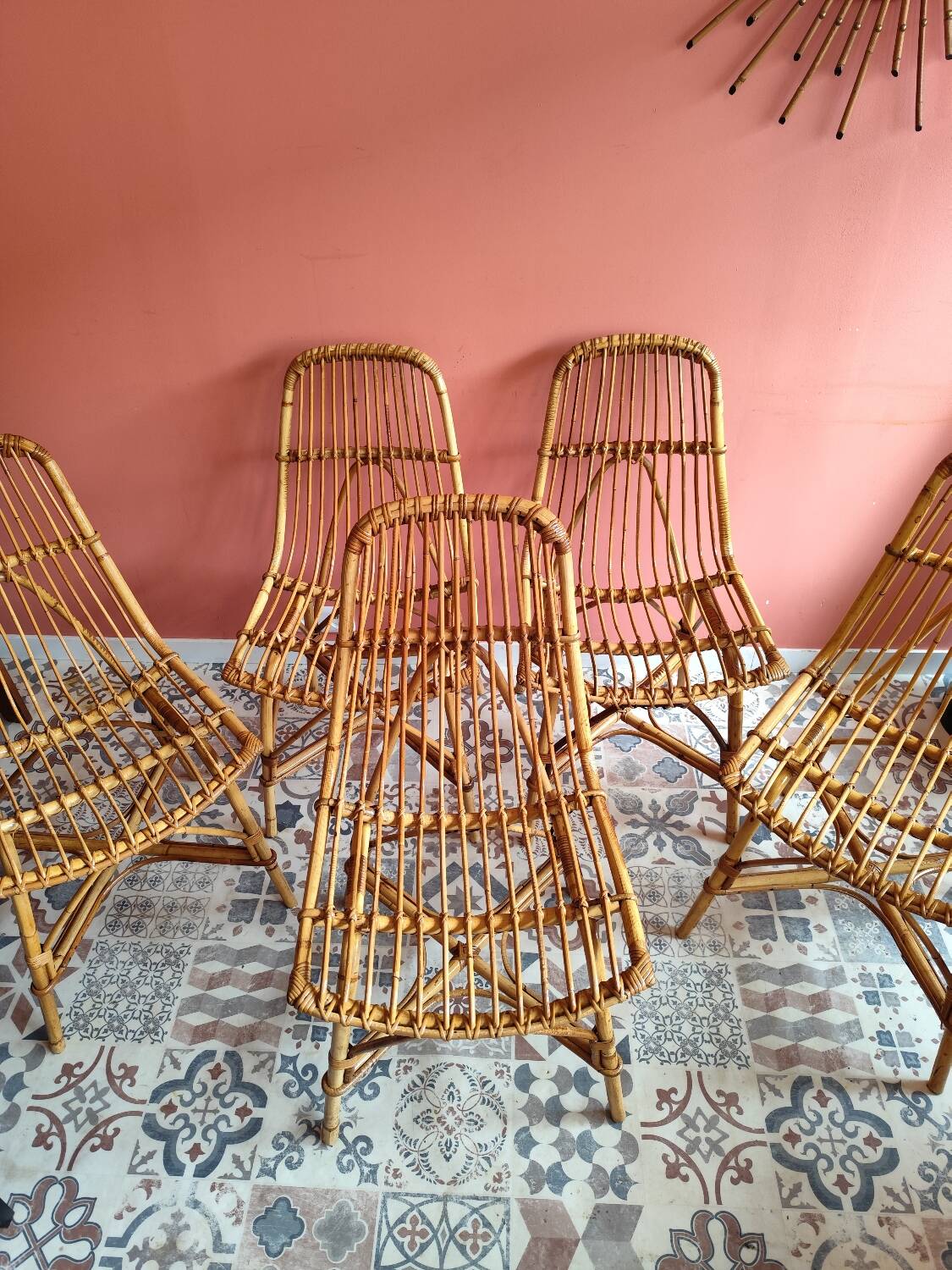 Chaises vintage en rotin