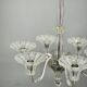 Art Deco Six-Arm Glass Chandelier, Czechoslovakia, 1930s